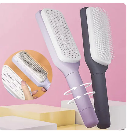 4 In 1 Self Cleaning Hair Brush New Self-Cleaning Anti-Static Massage Comb Scalable Rotate Lifting Self Cleaning Hairbrush